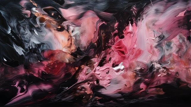 Black and pink abstract background oil painting