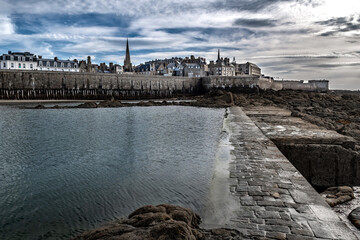 Ancient City Saint-Malo At The Atlantic Coast In Brittany, France