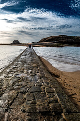 Ancient Stone Path To Fort Petit Be At City Saint-Malo At The Atlantic Coast In Brittany, France
