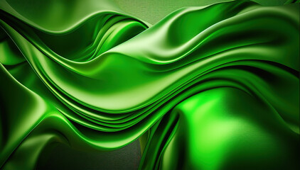 Abstract Background with 3D Wave Bright green illustration