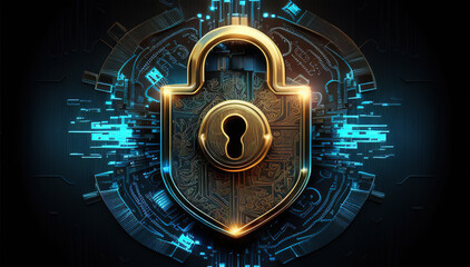 Cyber Security Background, lock, safe illustration
