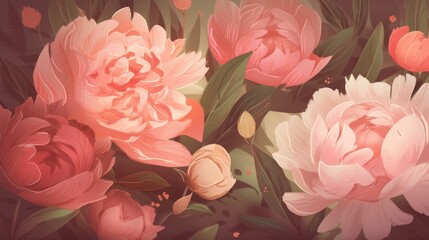 An abstract flora background for Mother's Day, or weddings. Generative AI.