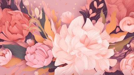 An abstract flora background for Mother's Day, or weddings. Generative AI.