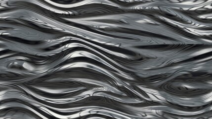 metal wave flow background,  3d rendered smooth transition shiny aluminum seamless, generative ai