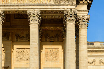 The Pantheon , in Europe, in France, in Ile de France, in Paris, in summer, on a sunny day.