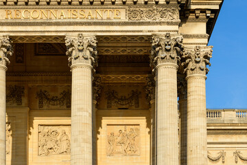 The Pantheon , in Europe, in France, in Ile de France, in Paris, in summer, on a sunny day.