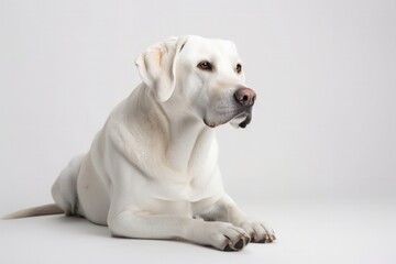 Obraz na płótnie Canvas Dog Sitting on White Studio Background