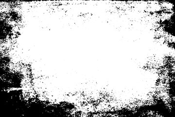 Grunge border texture background. Abstract frame overlay. PNG graphic illustration with transparent background.