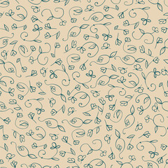 Dainty Flower Doodles Seamless Vector Repeat Pattern