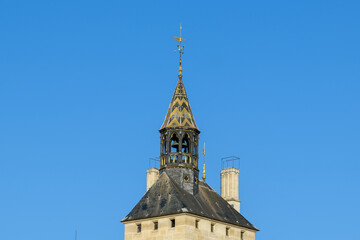 The Clock Tower of the Palais de la Cite , Europe, France, Ile de France, Paris, in summer on a sunny day.