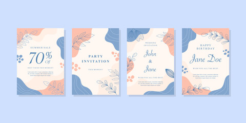 Set of abstract geometric nature colorful templates. Universal cover Designs for Annual Report, Brochures, Flyers, Presentations, Leaflet, Magazine.