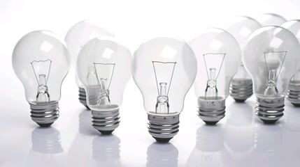 Bright ideas, light bulbs background 
