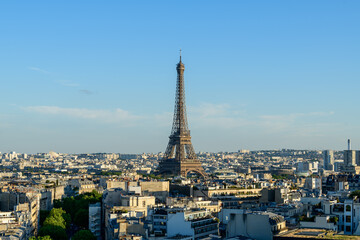 Fototapeta na wymiar The Eiffel Tower , Europe, France, Ile de France, Paris, in summer, on a sunny day.