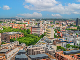 Fototapeta na wymiar Aerial view of Berlin skyline at the center of the city