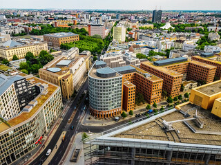Aerial view of Berlin skyline at the center of the city