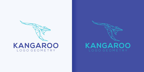 quick jump kangaroo geometry logo collection