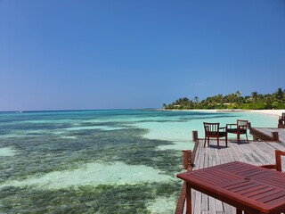 beach with chairs