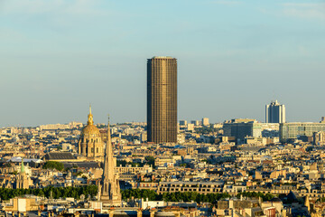 The American Cathedral, Les Invalides and the Montparnasse tower , in Europe, France, Ile de France, Paris, in summer, on a sunny day.