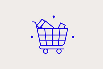 Geometric concept of shopping  vector illustration in a flat style for website, mobile app, banner, ui ux, web design, business, marketing, landing, infographics, mockup,development	
