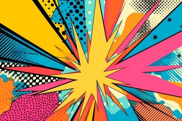 Vibrant and Playful Abstract Pop Art Background for Creative Projects, Generative AI - obrazy, fototapety, plakaty