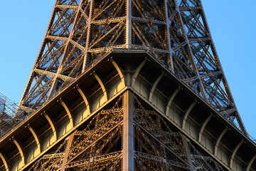 The Eiffel Tower , Europe, France, Ile de France, Paris, in summer, on a sunny day.