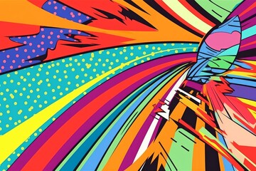 Vibrant and Playful Abstract Pop Art Background for Creative Projects, Generative AI