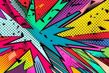 Vibrant and Playful Abstract Pop Art Background for Creative Projects, Generative AI