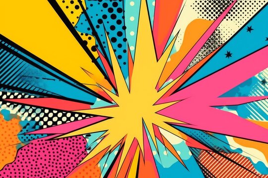 Fototapeta Vibrant and Playful Abstract Pop Art Background for Creative Projects, Generative AI