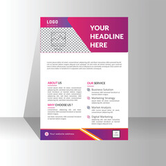 Modern A4 corporate creative clean business flyer design template layout for advertising and promotion growth. vector white background color circle design flyer template. unique image flyer inspire.