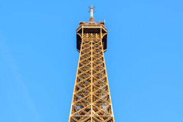 The Eiffel Tower , Europe, France, Ile de France, Paris, in summer, on a sunny day.