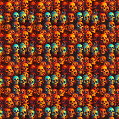 Skull seamless pattern, skull wallpaper, skeleton illustration