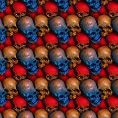 Skull seamless pattern, skull wallpaper, skeleton illustration