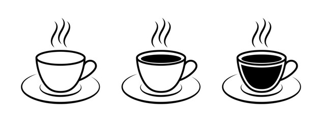 Coffee cup icon set