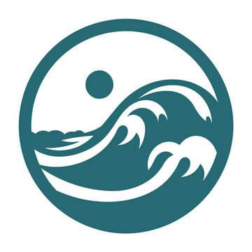 Logomarca sobre &aacute;gua, ondas, mar - criado por IA