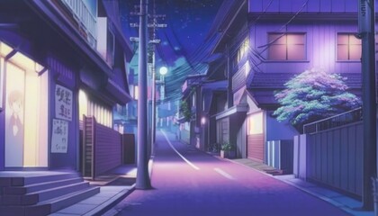 street in the old town anime background wallpaper