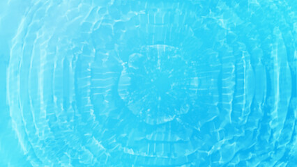 波紋の背景素材。水面が床に反射した画像。（水色）（横長）