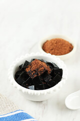 Grass Jelly with Palm Sugar