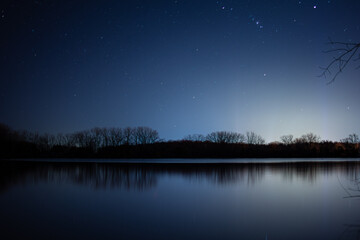 night landscape with reflection
