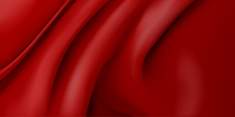 Background of red fabric with several folds