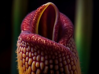 Dramatic Macro Photograph of a Rare Corpse Flower in Bloom