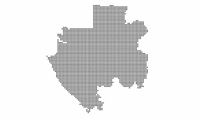 Fototapeta na wymiar Gabon dotted map with grunge texture in dot style. Abstract vector illustration of a country map with halftone effect for infographic. 