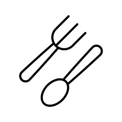 Fork and spoon vector icon flat illustration on white background..eps