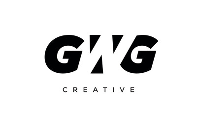 GWG letters negative space logo design. creative typography monogram vector	
