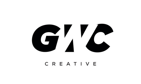 GWC letters negative space logo design. creative typography monogram vector	