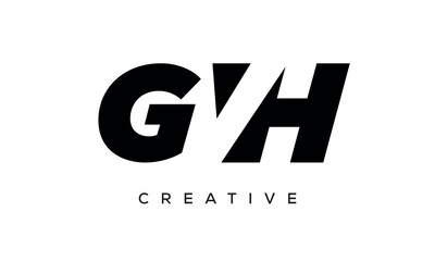 GVH letters negative space logo design. creative typography monogram vector	