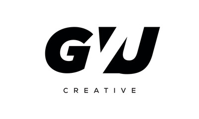 GVU letters negative space logo design. creative typography monogram vector	