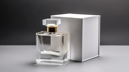 perfume packaging glass bottle white color paper box