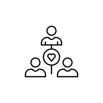 redouble love icon. outline icon