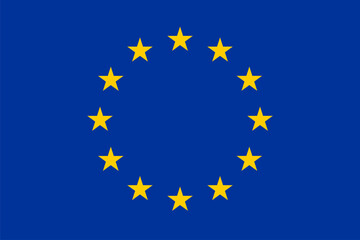 European union flag wave isolated on png or transparent background