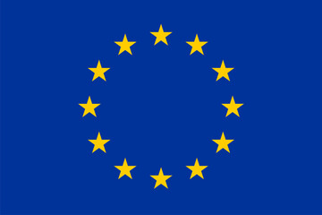 European union flag wave isolated on png or transparent background